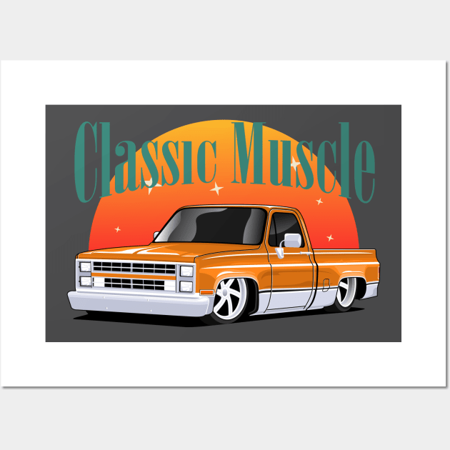 truck chevy classic cars Wall Art by masjestudio